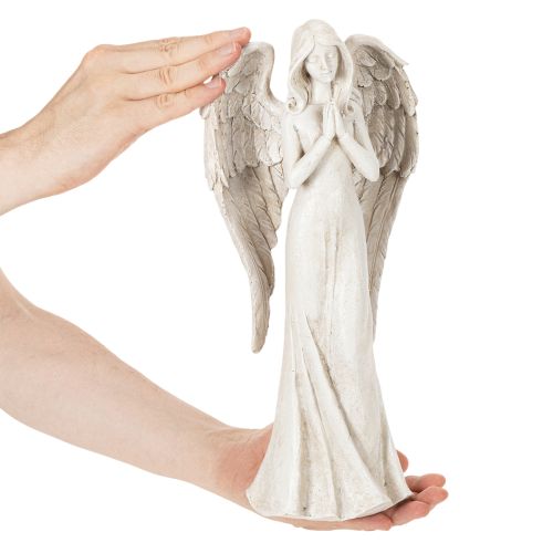 Statuetta di angelo in piedi in preghiera, decorativa, 36 cm | Floristik24.it
