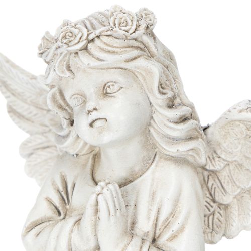 Statuetta di angelo in preghiera, decorazione tombale, seduto, 13 cm, 2 pezzi | Floristik24.it
