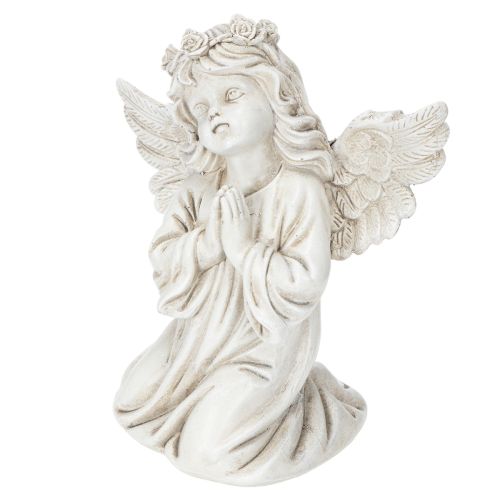 Statuetta di angelo in preghiera, decorazione tombale, seduto, 13 cm, 2 pezzi | Floristik24.it