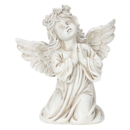 Statuetta di angelo in preghiera, decorazione tombale, seduto, 13 cm, 2 pezzi | Floristik24.it