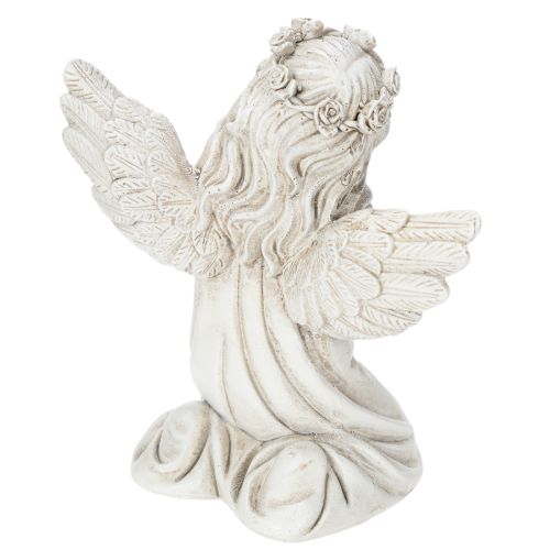 Statuetta di angelo in preghiera, decorazione tombale, seduto, 13 cm, 2 pezzi | Floristik24.it