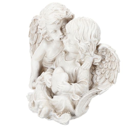 Decorazione angelo per bambini, coppia di angeli con scultura a forma di cuore, 24 cm | Floristik24.it