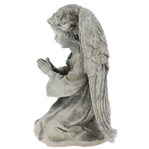 Floristik24 Angelo decorativo grigio 15 cm
