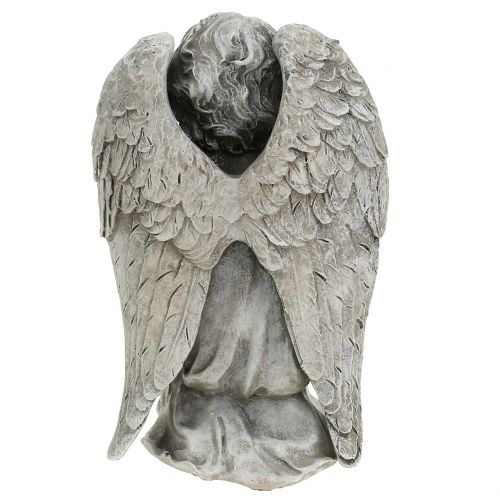 Floristik24 Angelo decorativo grigio 15 cm