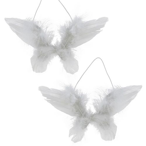 Floristik24 Ala d&#39;angelo per appendere bianco 16cm 4 pezzi