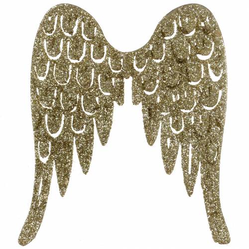 Floristik24 Candela spina ali d'angelo glitter oro 11 cm x 9 cm 6 pezzi