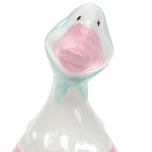 Floristik24 Oca pasquale in ceramica rosa, bianco H 11,5cm 4pz
