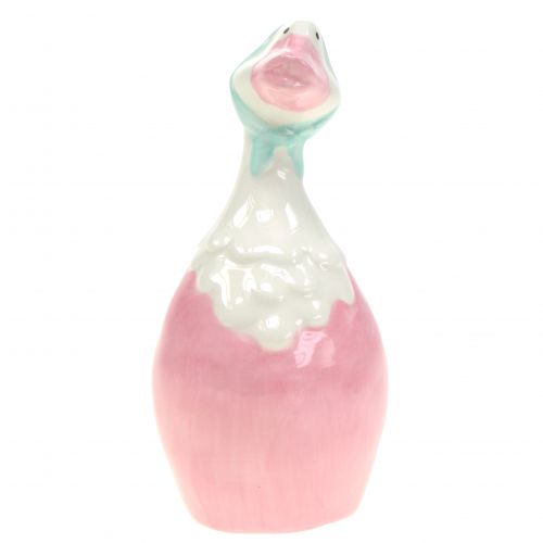 Floristik24 Oca pasquale in ceramica rosa, bianco H 11,5cm 4pz