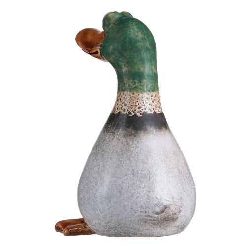 Prodotto Anatre decorative in ceramica marrone verde drago seduto H17,5 cm 2 pz