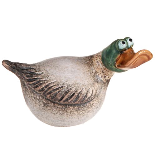 Floristik24 Anatre decorative in ceramica primaverile draco marrone verde L15cm 2 pz
