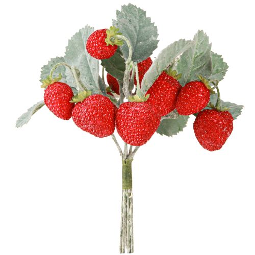 Prodotto Decorazione di fragole Fragole artificiali L23cm 1 mazzo 6 pezzi