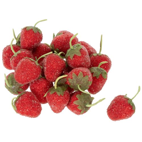 Prodotto Oggetti decorativi artificiali a forma di fragola per interni eleganti e celebrazioni, 4 cm, 24 pezzi