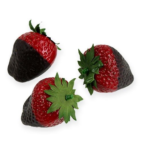 Floristik24 Fragole decorative con cioccolato 4,5 cm 5 pezzi