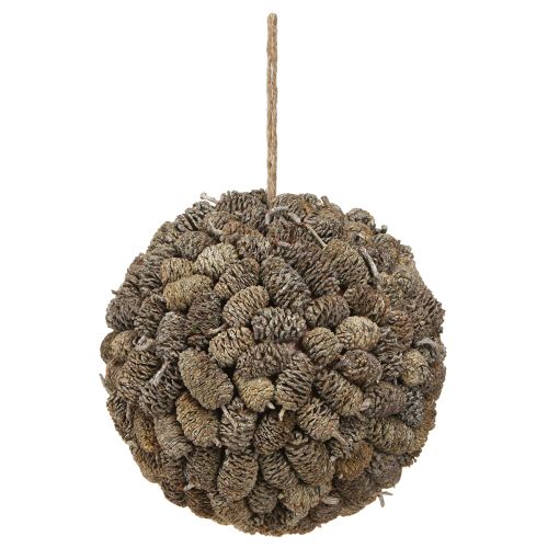 Prodotto Palla decorativa di pigne di ontano da appendere, sbiancata, 20 cm
