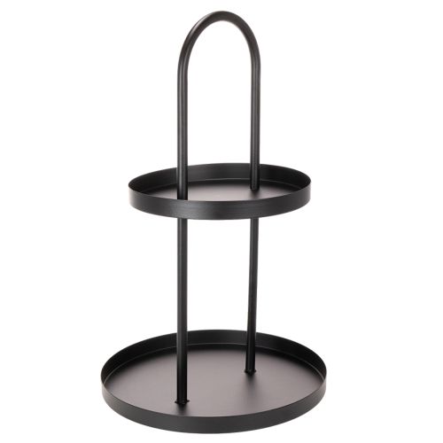 Vassoio decorativo rotondo a due livelli in metallo, 58 cm