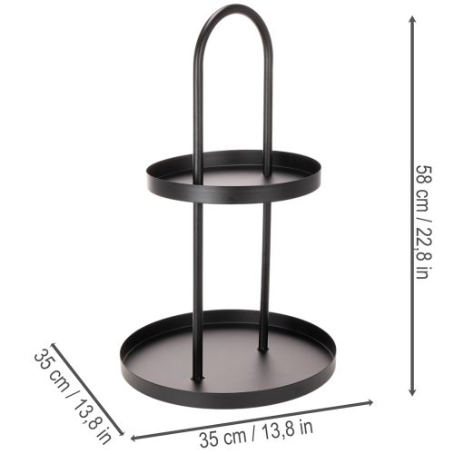 Vassoio decorativo rotondo a due livelli in metallo, 58 cm | Floristik24.it