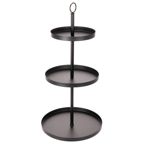 Alzata rotonda in metallo a tre livelli per decorazioni da tavola a più piani, 61 cm