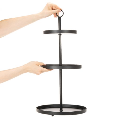 Alzata rotonda in metallo a tre livelli per decorazioni da tavola a più piani, 61 cm | Floristik24.it