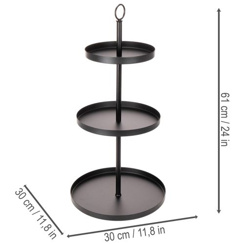 Alzata rotonda in metallo a tre livelli per decorazioni da tavola a più piani, 61 cm | Floristik24.it