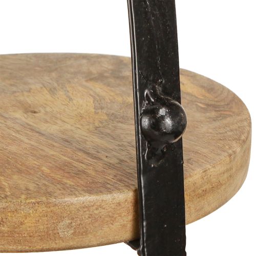 Prodotto Decorazione in legno a 3 livelli nero naturale Ø30cm H52cm