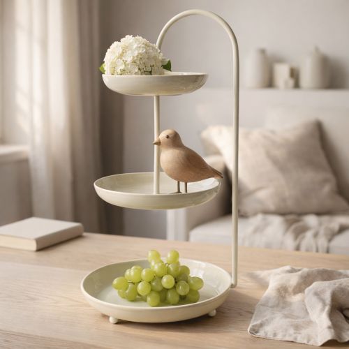 Prodotto Decorazione da tavolo a tre livelli, ideale per soggiorni, occasioni speciali, matrimoni, 55 cm