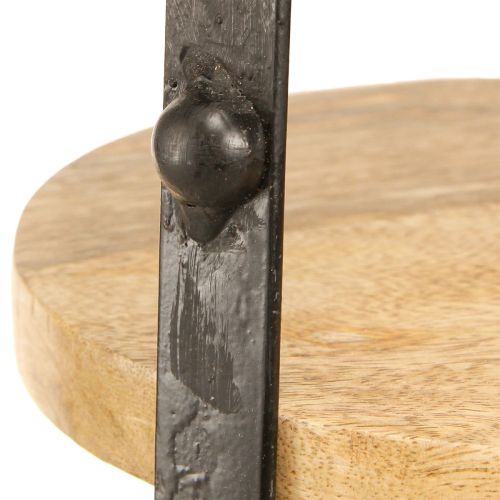 Prodotto Alzata per torta in legno metallo nero naturale a 2 livelli Ø25,5 cm H38 cm