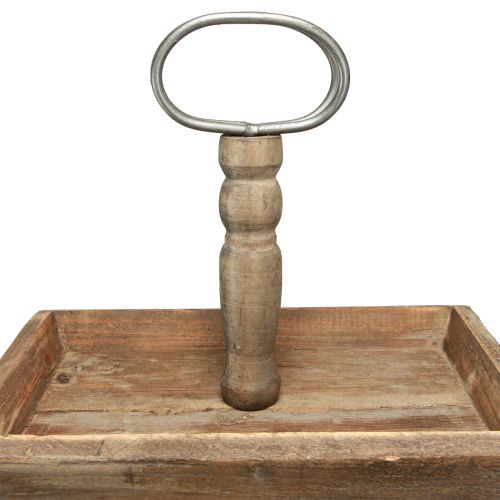 Floristik24 Alzata per torta vintage in legno a 3 livelli quadrata marrone 50x40x64 cm