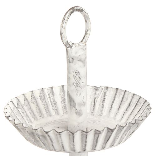 Floristik24 Vassoio in metallo a 3 livelli bianco H23 cm