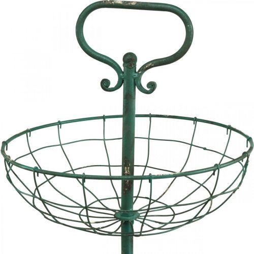 Floristik24 Alzata per torta in metallo XXL, Alzata per torta verde vintage H115cm Ø35/30/25.5cm