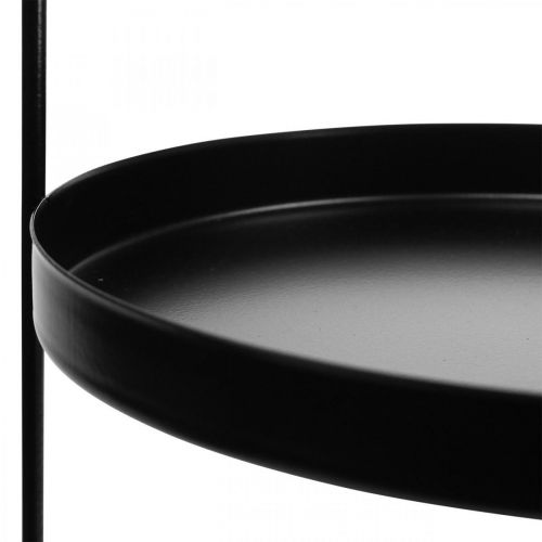 Alzata torta vassoio decorativo mensola da tavolo in metallo nero H30cm Ø20cm