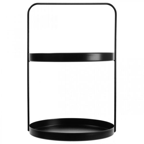 Floristik24 Alzata torta vassoio decorativo mensola da tavolo in metallo nero H30cm Ø20cm