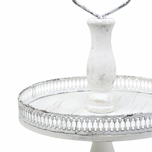 Floristik24 Alzata Torta Bianco Antico H48cm