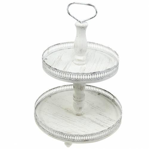 Floristik24 Alzata Torta Bianco Antico H48cm