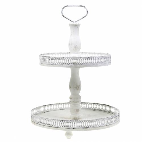 Floristik24 Alzata Torta Bianco Antico H48cm