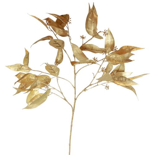 Floristik24 Lancette artificiali di eucalipto Ramo di eucalipto dorato 95 cm