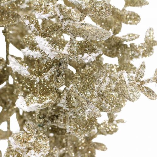 Floristik24 Ramo di eucalipto oro artificiale innevato eucalipto decorazione natalizia 36cm