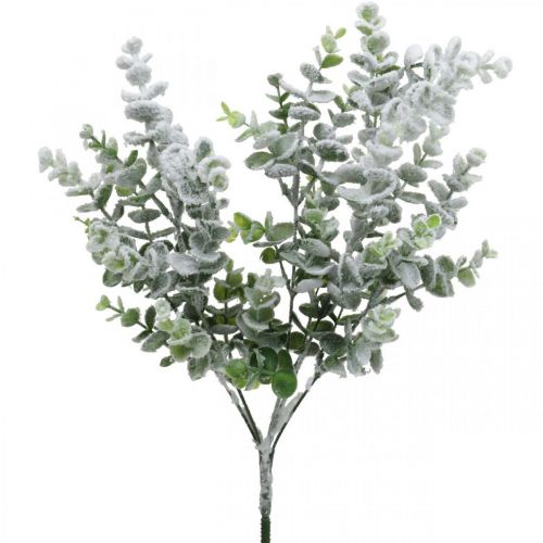 Floristik24 Ramo di eucalipto artificiale innevato ramo decorativo eucalipto Natale 48 cm