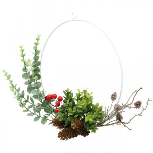 Prodotto Ghirlanda decorativa eucalipto, bacche e coni artificialmente Ø30cm