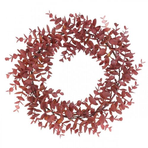 Floristik24 Ghirlanda decorativa eucalipto rosso Ghirlanda di eucalipto artificiale Ø32cm