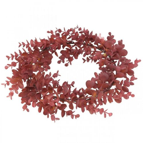 Floristik24 Ghirlanda decorativa eucalipto rosso Ghirlanda di eucalipto artificiale Ø32cm