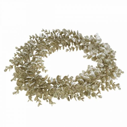 Prodotto Ghirlanda decorativa eucalipto artificiale Dorato, innevato Ø36cm