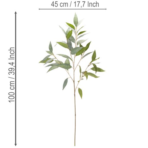 Ramo artificiale di eucalipto, verde naturale, decorativo, 100 cm | Floristik24.it