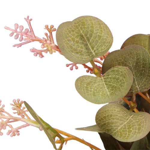 Prodotto Rami artificiali di eucalipto con fiori rosa, 45 cm, 3 pezzi