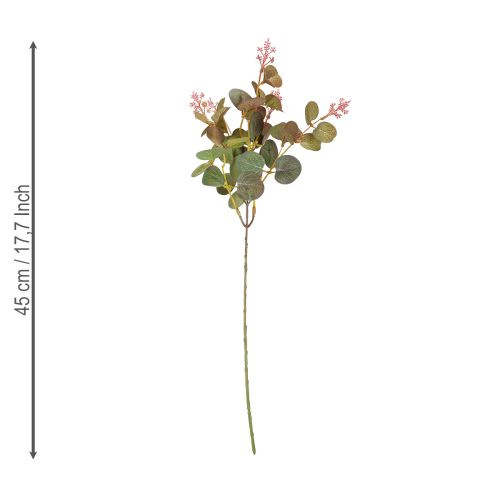 Prodotto Rami artificiali di eucalipto con fiori rosa, 45 cm, 3 pezzi