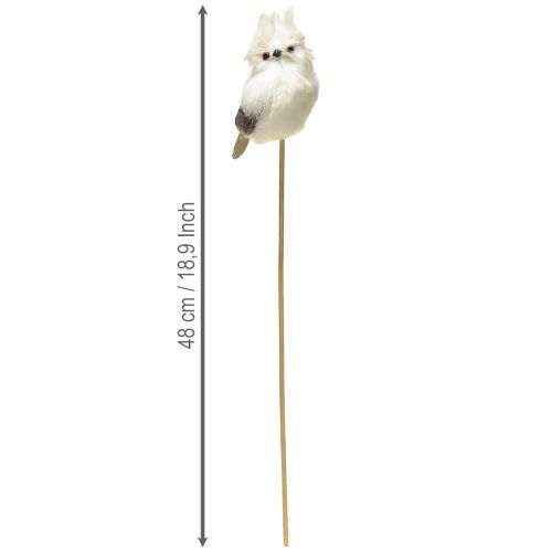 Prodotto Gufo sull'asta bianco 9 cm L48 cm