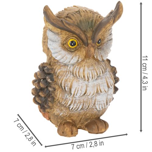 Statuetta di gufo, piccolo gufo seduto, decorazione, 11 cm | Floristik24.it