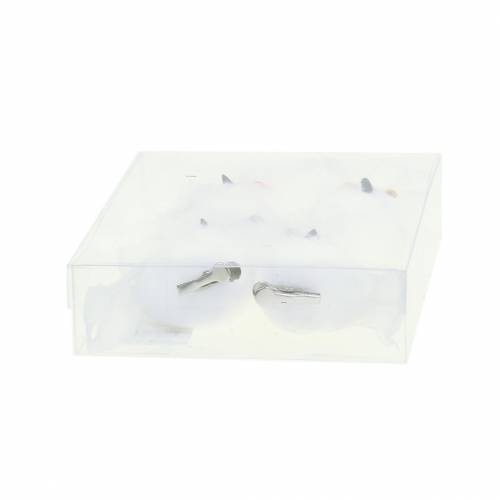 Floristik24 Gufo decorativo su clip bianco 10 cm 4 pezzi