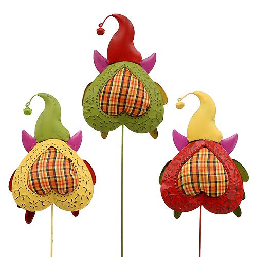 Floristik24 Gufo come una spina di fiori Multicolore 16 cm L48 cm 3 pezzi