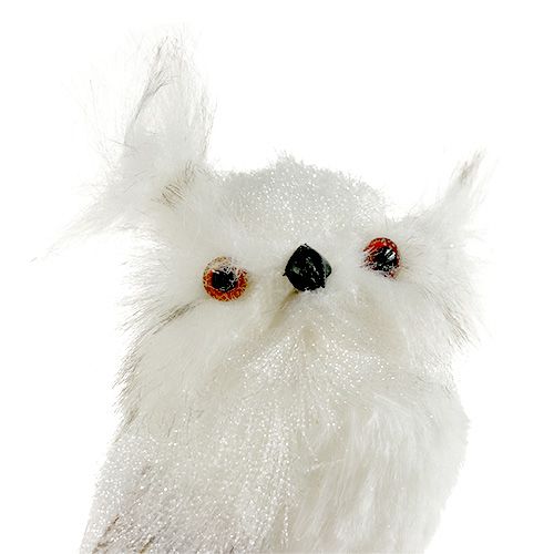 Gufo sull&#39;asta bianco 9 cm L48 cm