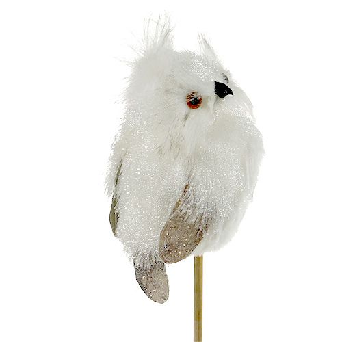 Prodotto Gufo sull&#39;asta bianco 9 cm L48 cm